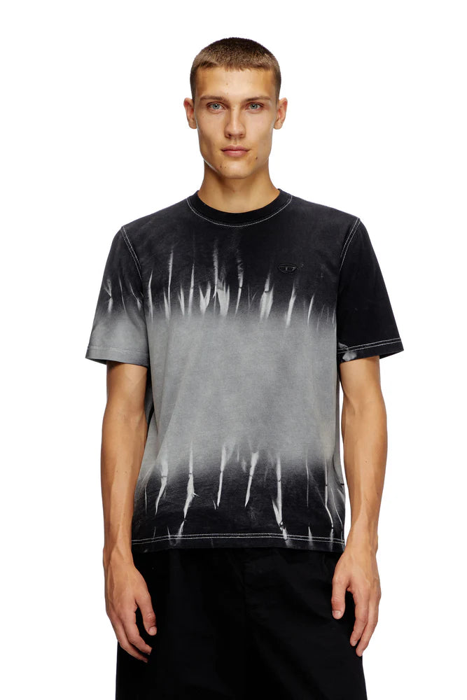 Tie-dye T-shirt with logo embroidery