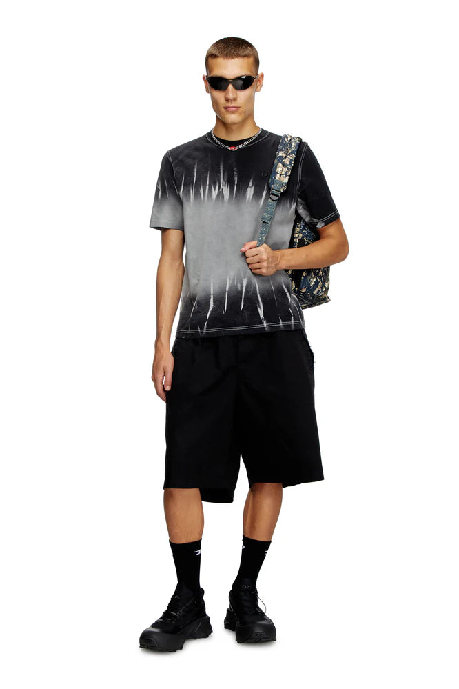 Tie-dye T-shirt with logo embroidery