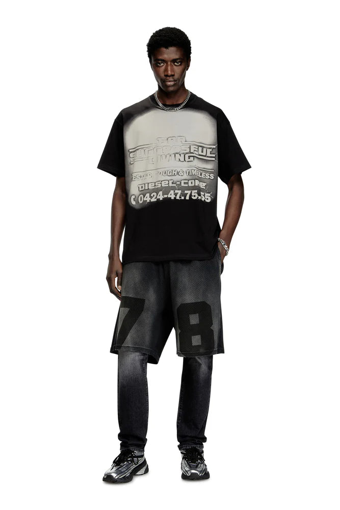 T-shirt with blowout logo graphic