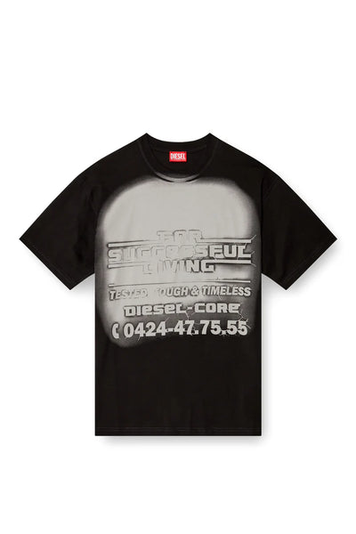 T-shirt with blowout logo graphic
