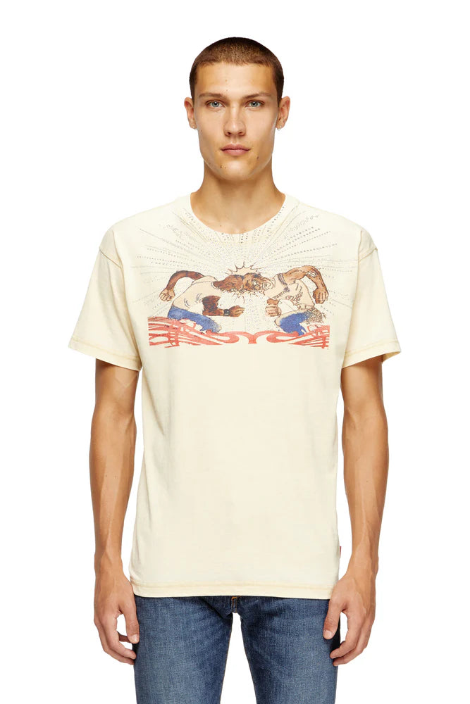 T-shirt with rhinestone graphic